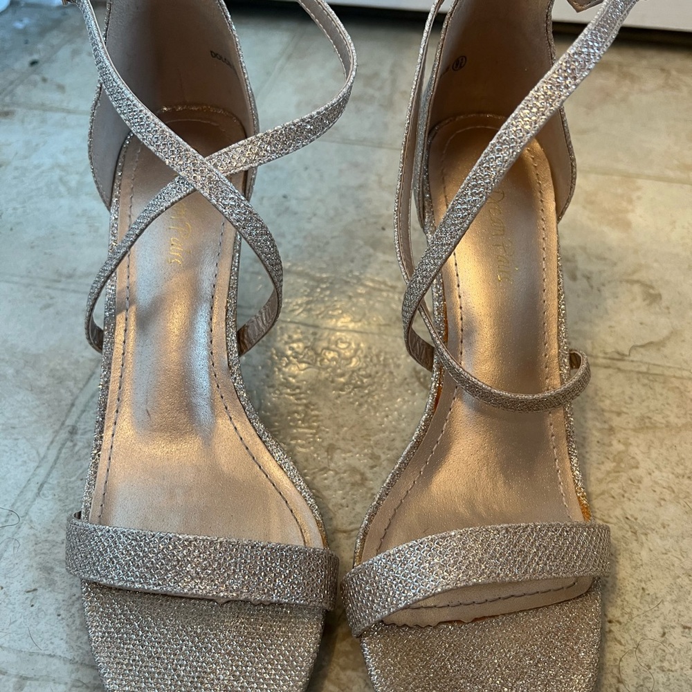 Strappy gold heels Size 9.5